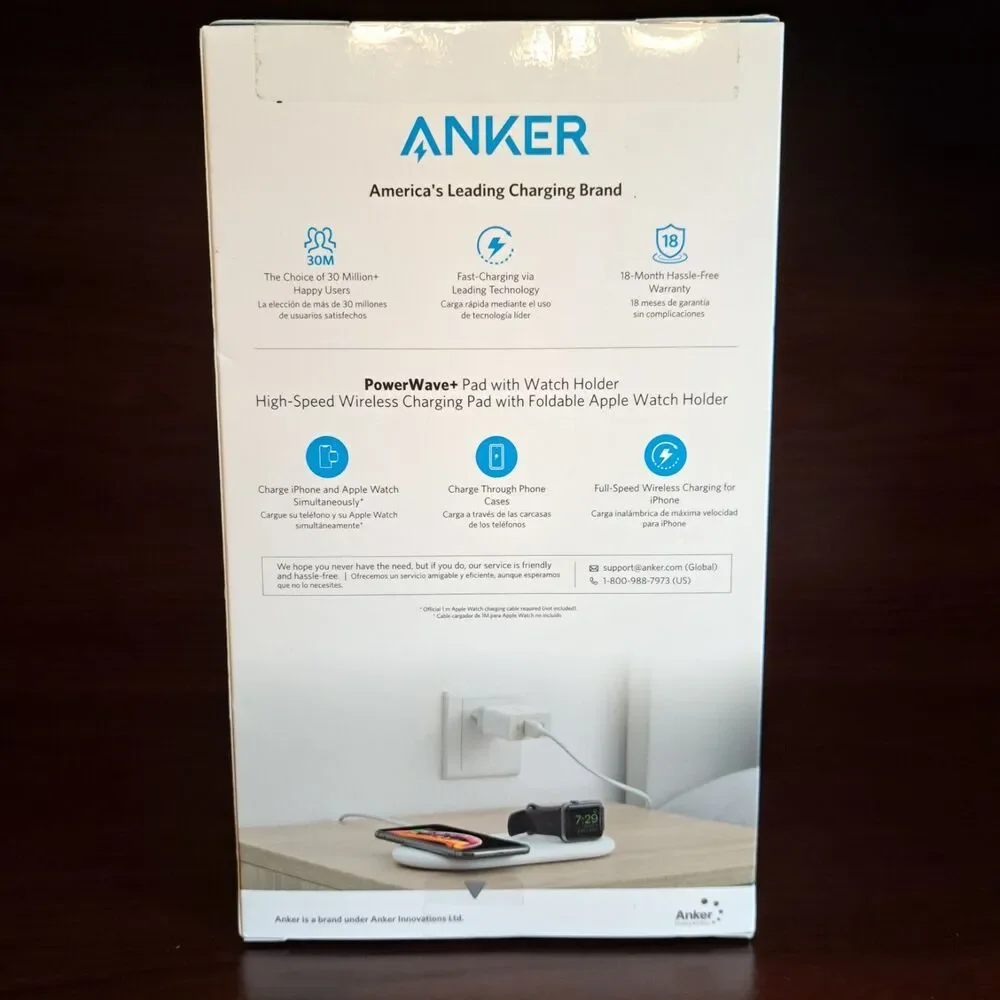 NEW Anker PowerWave+ Charging Mat with Watch Holder - White Sealed